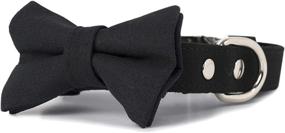 img 3 attached to United Pups Classy Black Collar Bow Tie and Leash Set