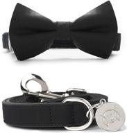 united pups classy black collar bow tie and leash set logo