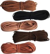 🎨 versatile sannix 55 yards 2.6mm suede cord: ideal for bracelet, necklace & jewelry crafts in 5 colors logo