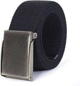 img 3 attached to 👔 Brushed Silver Nickel Flip Top Canvas Men's Accessories for Belts