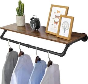 img 3 attached to 👕 OroPy Heavy Duty Industrial Pipe Clothes Rack - 38.6" Length, Wall Mounted Black Iron Garment Bar for Laundry Room and Closet Storage - Multi-Purpose Clothing Hanging Rod (Planks Not Included)