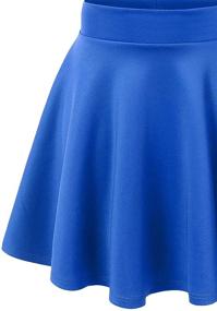 img 2 attached to 👗 Loxdonz Flared Mini Skater Skirt for Girls and Women - Versatile, Stretchy Waist, Casual, and Pleated