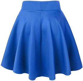 img 3 attached to 👗 Loxdonz Flared Mini Skater Skirt for Girls and Women - Versatile, Stretchy Waist, Casual, and Pleated