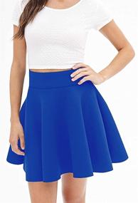 img 1 attached to 👗 Loxdonz Flared Mini Skater Skirt for Girls and Women - Versatile, Stretchy Waist, Casual, and Pleated