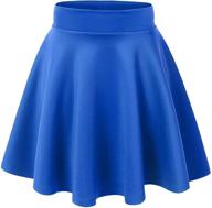 👗 loxdonz flared mini skater skirt for girls and women - versatile, stretchy waist, casual, and pleated logo