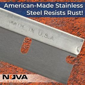 img 2 attached to 🪒 100 Pack of Ultra Sharp Steel Razor Scraper Blades by Nova Supply - USA-Made, Enhanced for Scrapers and Cutting Tools. Includes Cardboard Carton Cutter Tool in a Safe Reclosable Box!