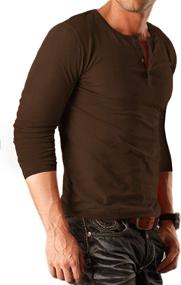 img 2 attached to 👕 Men's Clothing: YTD Casual Sleeve Henley T Shirts for Better SEO