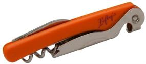 img 1 attached to 🍾 Left-Handed Folding Waiter Corkscrew: 4-in-1 with Orange Handle - Efficient Wine Opener!