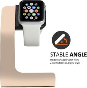 img 3 attached to Apple Watch Stand-Tranesca Charging Stand Holder Dock For Series 6 / Series 5 / Series 4 / Series 3 / Series 2 / Series 1 And SE (38Mm / 40Mm / 42Mm / 44Mm) - Gold - Must Have Apple Watch Accessories