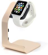 apple watch stand-tranesca charging stand holder dock for series 6 / series 5 / series 4 / series 3 / series 2 / series 1 and se (38mm / 40mm / 42mm / 44mm) - gold - must have apple watch accessories logo