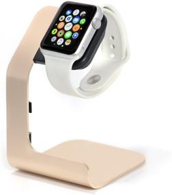 img 4 attached to Apple Watch Stand-Tranesca Charging Stand Holder Dock For Series 6 / Series 5 / Series 4 / Series 3 / Series 2 / Series 1 And SE (38Mm / 40Mm / 42Mm / 44Mm) - Gold - Must Have Apple Watch Accessories