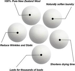 img 1 attached to 🌿 Ecoigy Organic XL 6-Pack Wool Dryer Balls - Reusable Fabric Softener, Natural Alternative to Dryer Sheets, New Zealand Wool, Speed Up Drying, Reduce Energy Costs