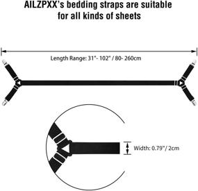 img 1 attached to 🛏️ AILZPXX Bed Sheet Fasteners Holder Straps: Adjustable Triangle Clips for Perfectly Fitted Sheets on All Beds (Black)