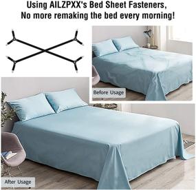 img 3 attached to 🛏️ AILZPXX Bed Sheet Fasteners Holder Straps: Adjustable Triangle Clips for Perfectly Fitted Sheets on All Beds (Black)