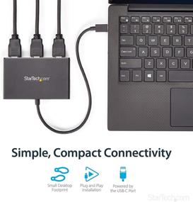 img 1 attached to StarTech.com USB-C to Triple HDMI Video Splitter - 3-Port Multi Monitor Adapter - USB Type-C to HDMI MST Hub - Dual 4K 30Hz or Triple 1080p - Thunderbolt 3 Compatible - Windows Only (MSTCDP123HD)