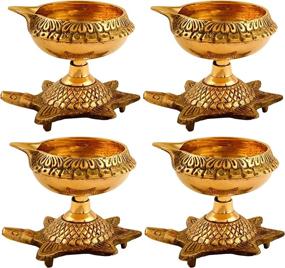 img 4 attached to 🐢 Hashcart 4 Pcs Kuber Turtle Diya: Handmade Oil Lamp for Diwali Decoration - Traditional Indian Deepawali Gift Items