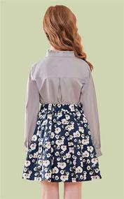 img 2 attached to 🌸 Mauve Garden Blouse with Sleeves for Girls' Uniform Clothing