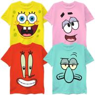 👕 nickelodeon spongebob squarepants boys t-shirt 4-pack bundle - spongebob, patrick, squidward, & mr. krabs - boys sizes 4-16 logo