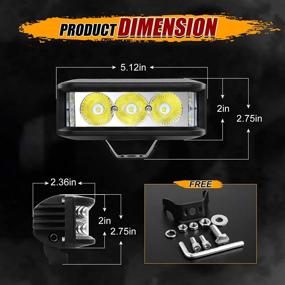 img 1 attached to 🚗 AutoFeel LED Pod Lights - 2-Pack, 5 Inch, 6000LM, Side Shooter Light Bar, Single Row Spot Flood Combo Beam, Off Road Driving & Fog Lights, Truck ATV UTV SUV Pickup Boat