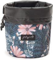 🌸 jadyn b navy floral cinch top compact travel makeup bag and cosmetic organizer for women logo