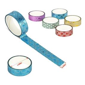 img 1 attached to 🌈 Glitter Washi Tape Set – 40 Rolls DIY Decorative Tape Collection for Deco & Crafts, Solid Multi Glittery Colors and Various Patterns by Cheerlyhood