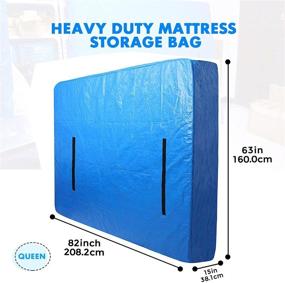 img 1 attached to 🛏️ High-Quality Queen Mattress Storage Bags with Handles – Ideal for Moving & Long Term Storage - 82" L x 62" H x 15" D (Blue)
