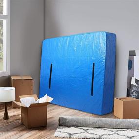 img 4 attached to 🛏️ High-Quality Queen Mattress Storage Bags with Handles – Ideal for Moving & Long Term Storage - 82" L x 62" H x 15" D (Blue)