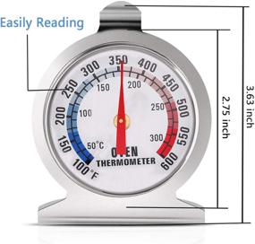 img 3 attached to 🌡️ Accurate Oven Thermometer 3 Pack: Instant Read Stainless Steel Thermometer for Chef-Quality Cooking from 50-300°C/100-600°F - Ideal for Oven, Grill, Fryer, and Smoker