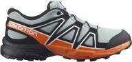 salomon speedcross беговые кроссовки для мальчиков evening primrose. логотип