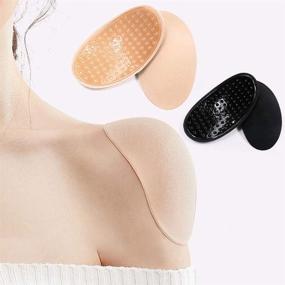 img 4 attached to Invisible Shoulder Pads Silicone Sponge 2 Pairs Push Up Enhancer Supports Reusable Non Slip Adhesive Soft Foam Natural Breathable Clothes Suit T Shirt Jacket Blazer