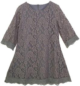 img 3 attached to 🌸 KISSOURBABY Girls Vintage Lace Flower Dress - Boho Party Princess Dress with 3/4 Sleeves