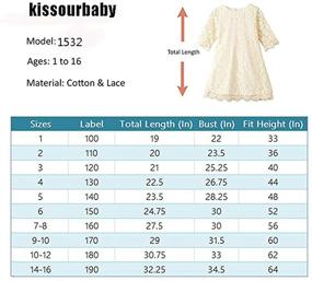 img 1 attached to 🌸 KISSOURBABY Girls Vintage Lace Flower Dress - Boho Party Princess Dress with 3/4 Sleeves