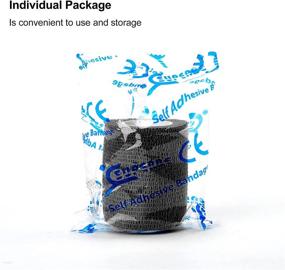 img 1 attached to 🏥 12-Pack Black Self Adhesive Bandage Wrap | 2 inch x 5 Yards | Medical Cohesive Bandage Self Adherent Wrap | Vet Wrap Athletic Tape | Ideal for Sports, First Aid, Knee, Ankle, and Wrist Sprains