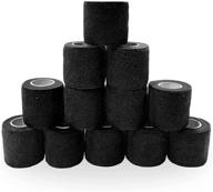 🏥 12-pack black self adhesive bandage wrap | 2 inch x 5 yards | medical cohesive bandage self adherent wrap | vet wrap athletic tape | ideal for sports, first aid, knee, ankle, and wrist sprains логотип