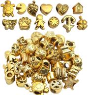 antique gold plated metal beads charm set - 40pcs for diy jewelry making bracelets & pendants logo