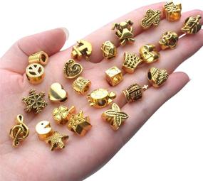 img 1 attached to Antique Gold Plated Metal Beads Charm Set - 40pcs for DIY Jewelry Making Bracelets & Pendants