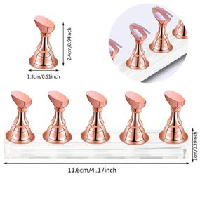 img 3 attached to 💅 Multi-functional Acrylic Nail Display Stand with Magnetic Nail Tip Holders - Rose Gold+Metal Pink