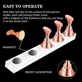 img 2 attached to 💅 Multi-functional Acrylic Nail Display Stand with Magnetic Nail Tip Holders - Rose Gold+Metal Pink