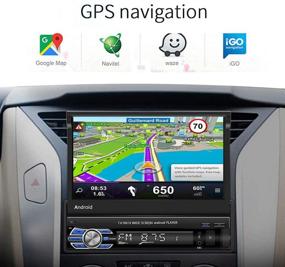 img 1 attached to 🚗 Автомагнитола UNITOPSCI Single Din на Android 10.1 с Bluetooth, GPS-навигацией, 7-дюймовым сенсорным экраном, MP5-плеером с WiFi, FM-радио, Mirror Link, SWC, USB/AUX и камерой заднего вида.