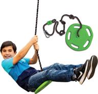 swurfer tree swing ring: 3-in-1 outdoor disc swing with climbing rope for kids - supports 150 pounds, attaches to trees & swing sets in backyards/play sets логотип