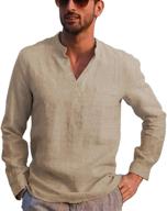 lecgee sleeve henley cotton hippie men's clothing for shirts logo