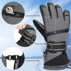 img 3 attached to Waterproof Ski Gloves with 3M Thinsulate Insulation for Snowboarding, Skiing, Cycling, and Outdoor Sports - Winter Warm and Cozy Gloves, Ideal Gifts for Men and Women