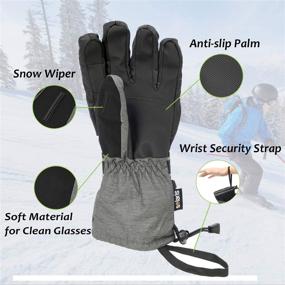 img 2 attached to Waterproof Ski Gloves with 3M Thinsulate Insulation for Snowboarding, Skiing, Cycling, and Outdoor Sports - Winter Warm and Cozy Gloves, Ideal Gifts for Men and Women