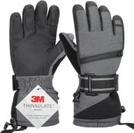 waterproof ski gloves with 3m thinsulate insulation for snowboarding, skiing, cycling, and outdoor sports - winter warm and cozy gloves, ideal gifts for men and women logo