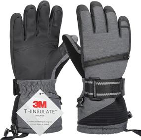 img 4 attached to Waterproof Ski Gloves with 3M Thinsulate Insulation for Snowboarding, Skiing, Cycling, and Outdoor Sports - Winter Warm and Cozy Gloves, Ideal Gifts for Men and Women