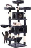 bewsihome cat tree: 66.3 inch multi-level large cat tower with plush top perches, sisal scratching post and kitty play house - a complete activity center for your feline friend (model mmj14) logo