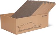 fukumaru cat scratcher cardboard 5 pcs with box: reversible scratch pad and corrugated bed for your kitty logo