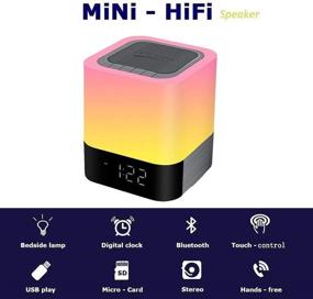 img 3 attached to Multifunctional Night Light Bluetooth Speaker: Dimmable Bedside Lamp with Wireless Color Changing Light and Alarm Clock, MP3 Player, USB, AUX - Perfect as a Gift for Kids, Parties, Bedrooms