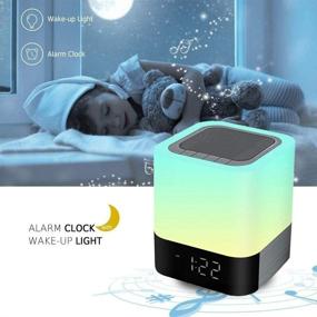 img 1 attached to Multifunctional Night Light Bluetooth Speaker: Dimmable Bedside Lamp with Wireless Color Changing Light and Alarm Clock, MP3 Player, USB, AUX - Perfect as a Gift for Kids, Parties, Bedrooms