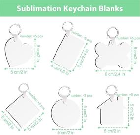 img 1 attached to 🔑 30Pcs MDF Sublimation Keychain Blanks: DIY Heat Transfer Keychain with Rings, Double-Side Printed for Present Making - 5 Shapes